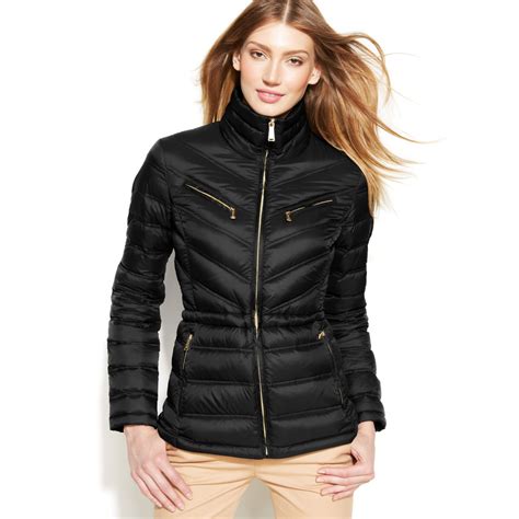 michael kors black puffer jacket short 2019|michael kors packable puffer.